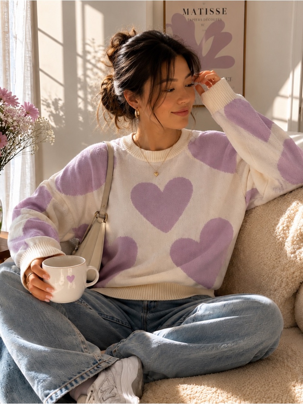 🎀🤍 H&M Heart Sweater XL